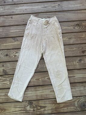 Momoni Italy Textured Velvet Tapered Pull-On Pants Size 38 Cream Beige